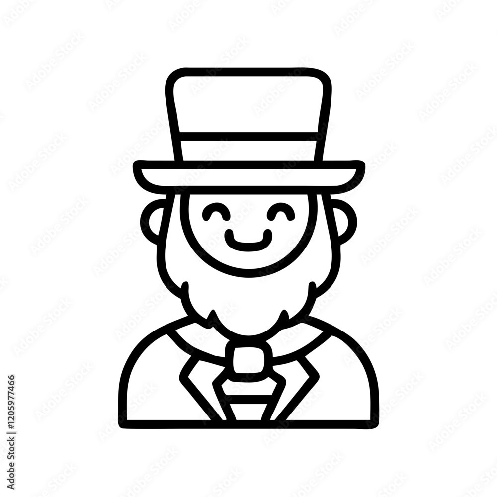leprechaun icon, leprechaun line art - simple line art of leprechaun, perfect for leprechaun logos and icons leprechaun icon, leprechaun line art - simple line art of leprechaun, perfect for leprechaun logos and icons