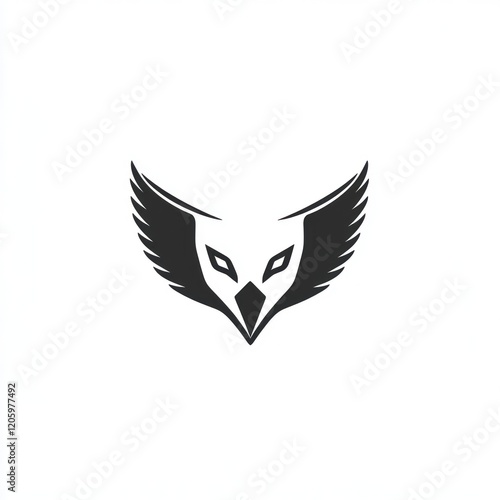 Eagle head wings symbol, isolated, white background, logo design photo