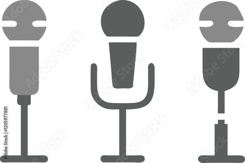 Variant microphone icon, mobile and web icon, vector illustration.