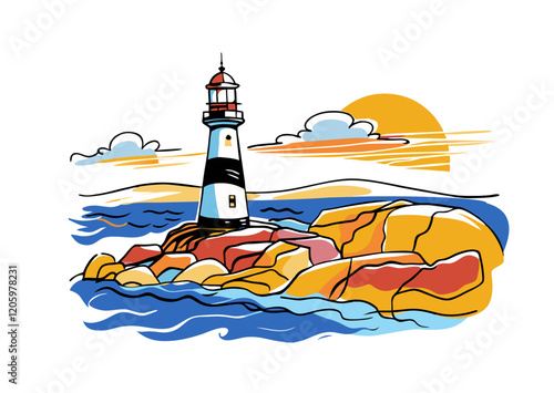 lighthouse in the sea