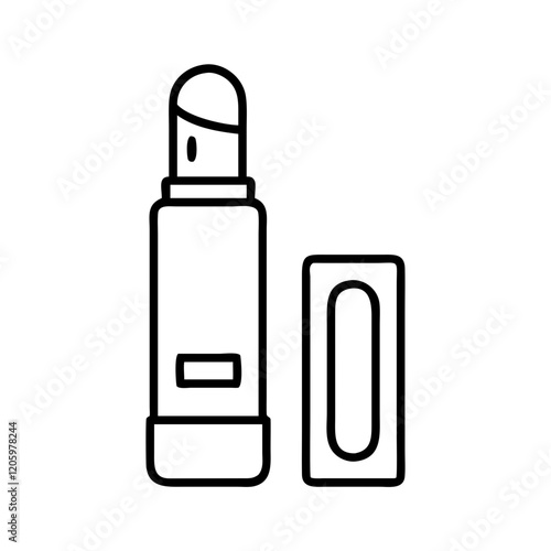 lip balm icon, lip balm line art - simple line art of lip balm, perfect for lip balm logos and icons