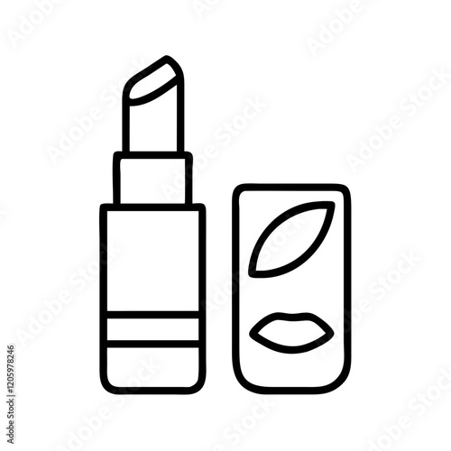 lip balm icon, lip balm line art - simple line art of lip balm, perfect for lip balm logos and icons