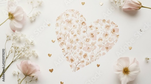 Wallpaper Mural Elegant Heart Floral Design for Valentine's Day Torontodigital.ca