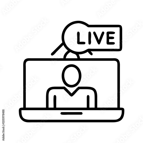 live broadcast icon, live broadcast line art - simple line art of live broadcast, perfect for live broadcast logos and icons