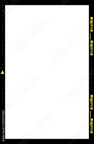 Vintage camera photo frame vector, retro film style black border design for photography projects