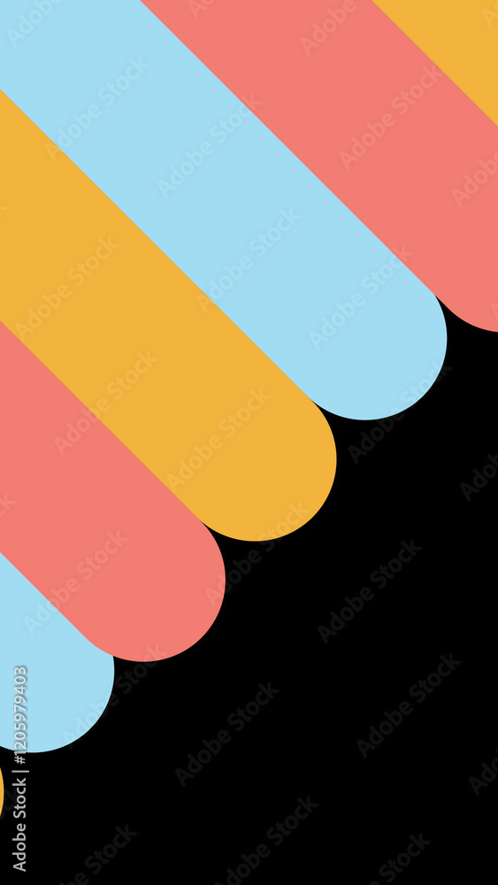 Three Color Vertical 5 Rounded Shapes 3 Colors Vertical Transitions 2 MOGRT 145 Stock テンプレート ...