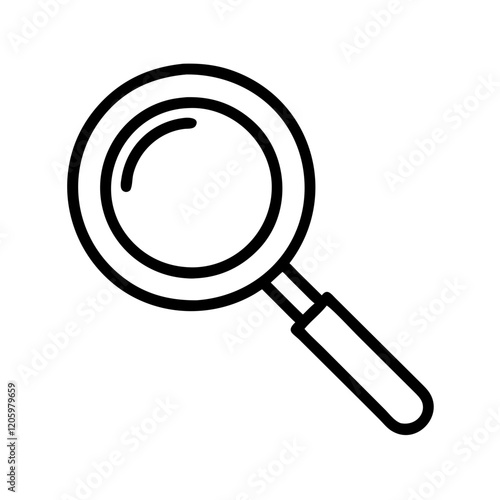 magnifying glass icon, magnifying glass line art - simple line art of magnifying glass, perfect for magnifying glass logos and icons
