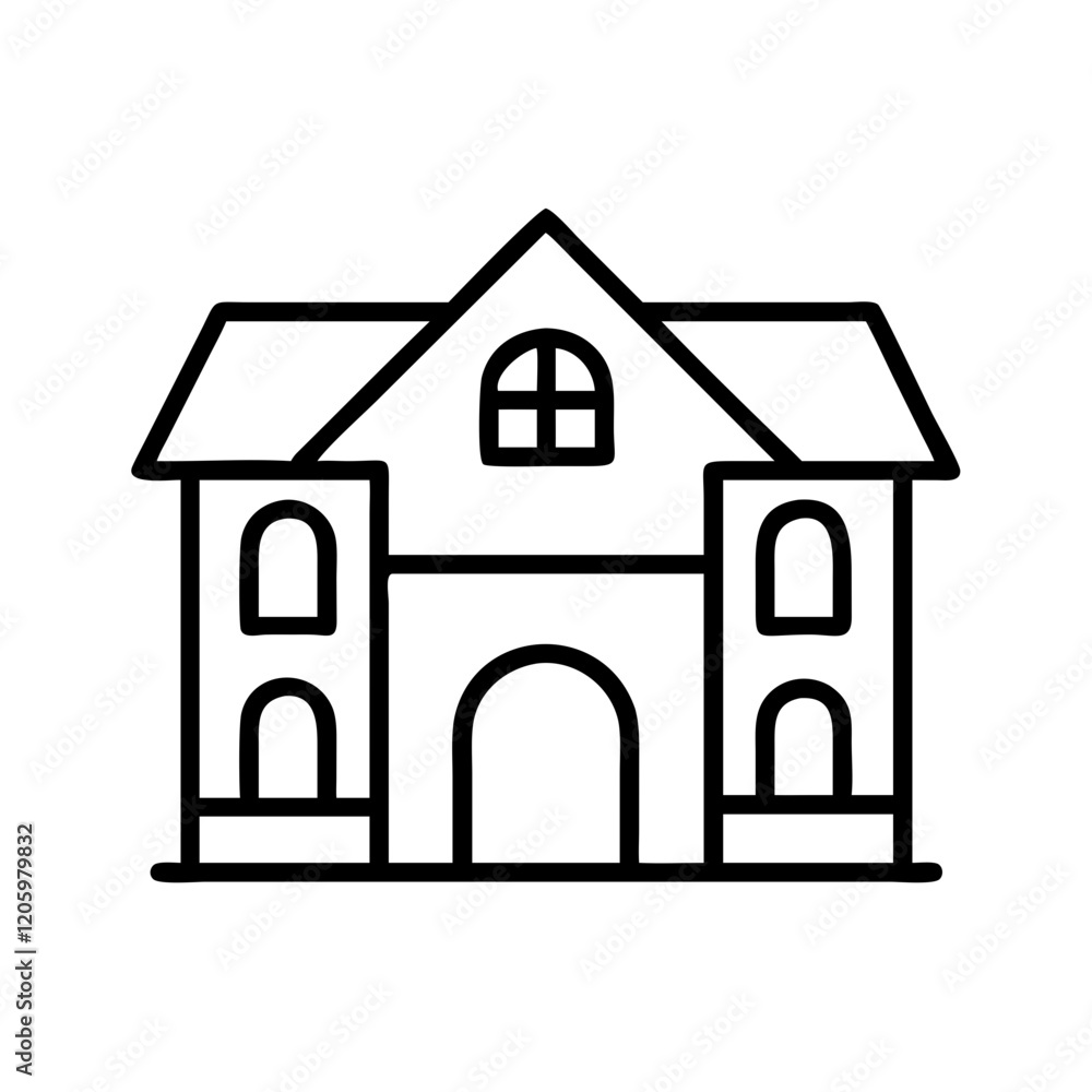 mansion icon, mansion line art - simple line art of mansion, perfect for mansion logos and icons mansion icon, mansion line art - simple line art of mansion, perfect for mansion logos and icons