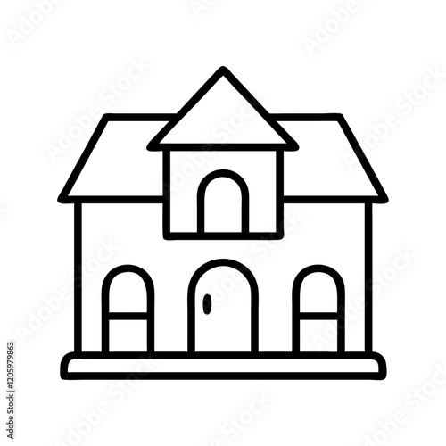mansion icon, mansion line art - simple line art of mansion, perfect for mansion logos and icons