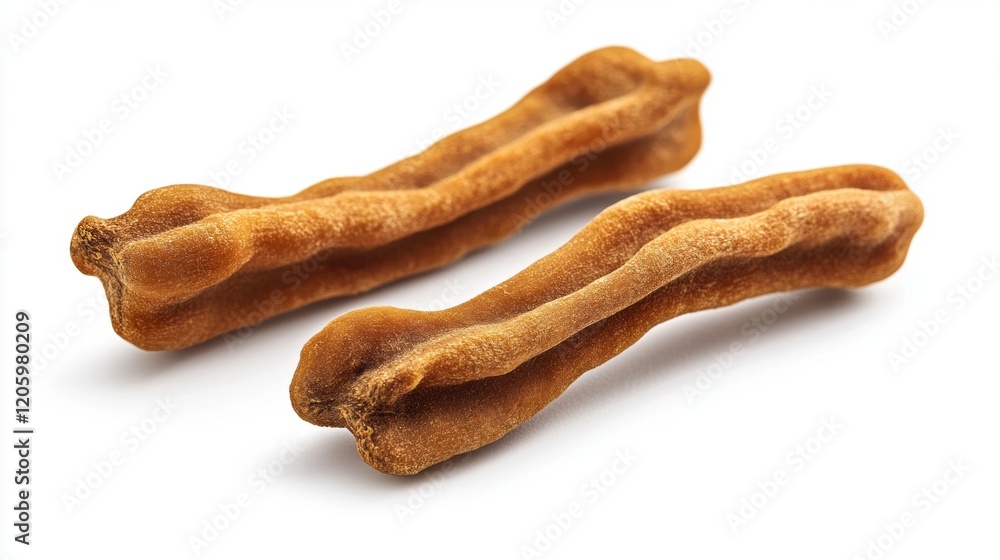 Dried herbal root sticks with unique shapes on white background Dried herbal root sticks with unique shapes on white background