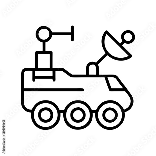mars rover icon, mars rover line art - simple line art of mars rover, perfect for mars rover logos and icons