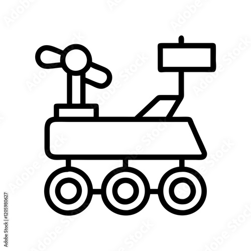 mars rover icon, mars rover line art - simple line art of mars rover, perfect for mars rover logos and icons