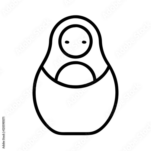 matryoshka doll icon, matryoshka doll line art - simple line art of matryoshka doll, perfect for matryoshka doll logos and icons