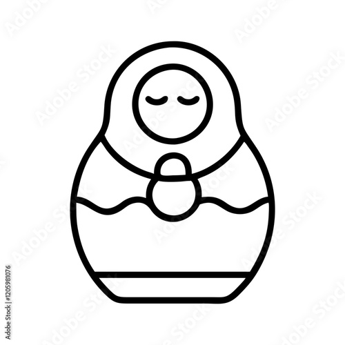 matryoshka doll icon, matryoshka doll line art - simple line art of matryoshka doll, perfect for matryoshka doll logos and icons