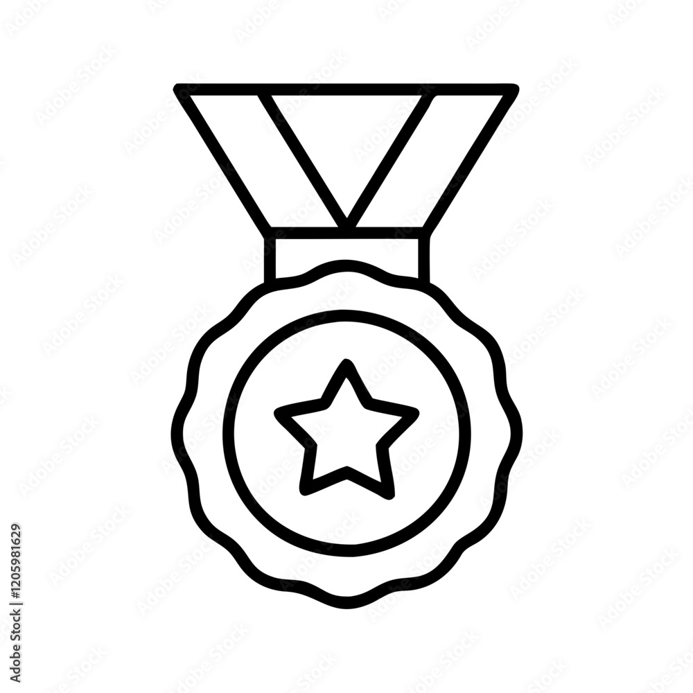 medal icon, medal line art - simple line art of medal, perfect for medal logos and icons medal icon, medal line art - simple line art of medal, perfect for medal logos and icons