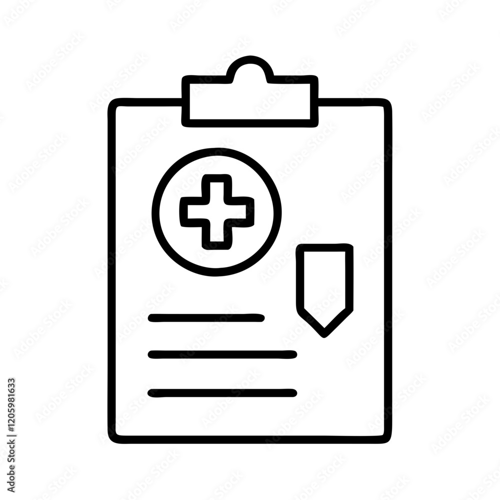 Obraz premium medical chart icon, medical chart line art - simple line art of medical chart, perfect for medical chart logos and icons