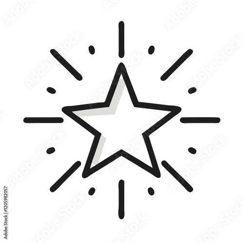 Star icon with radiant lines and bold design