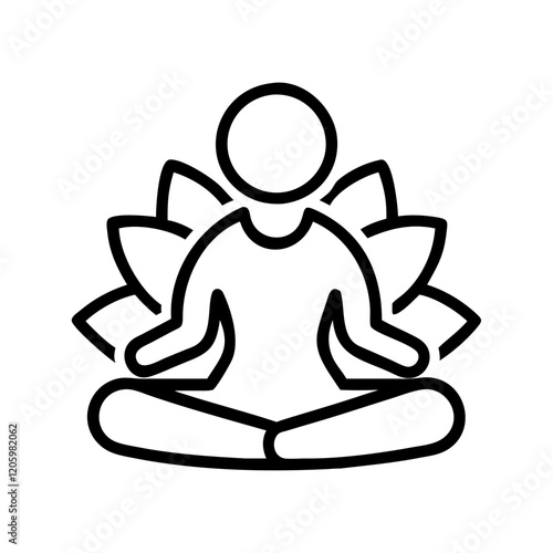 meditation icon, meditation line art - simple line art of meditation, perfect for meditation logos and icons