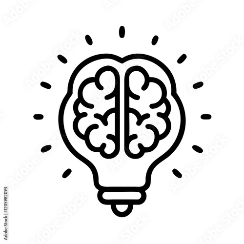 Lightbulb and brain icon symbolizing innovation