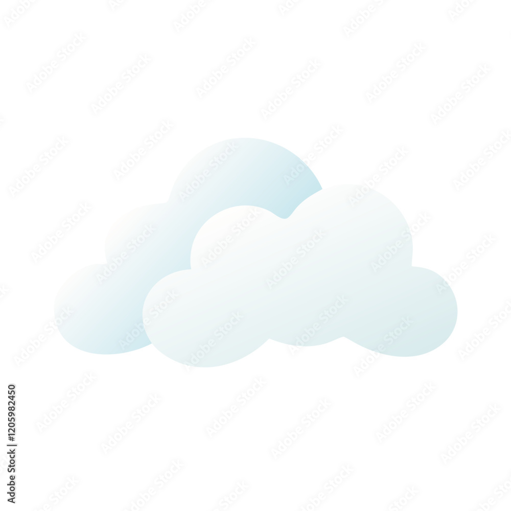 Cloud icon with soft blue gradient Cloud icon with soft blue gradient