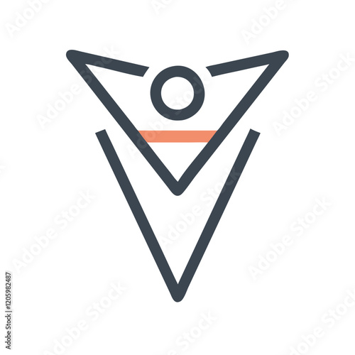 Triangle icon with circle for leadership