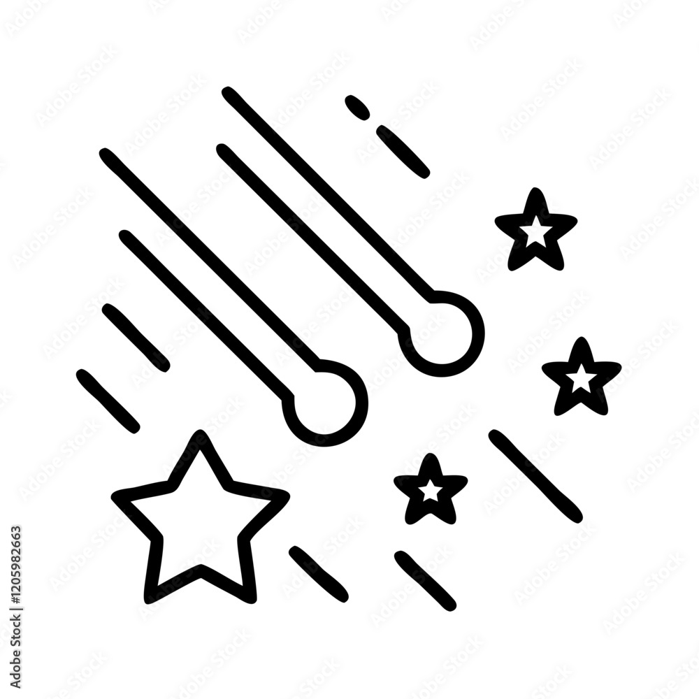 meteor shower icon, meteor shower line art - simple line art of meteor shower, perfect for meteor shower logos and icons meteor shower icon, meteor shower line art - simple line art of meteor shower, perfect for meteor shower logos and icons