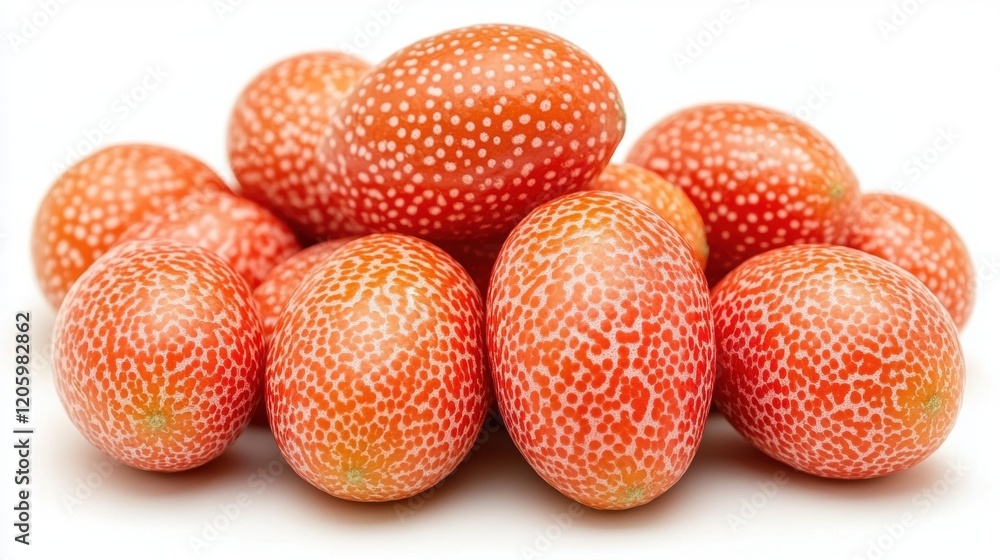Bright Red and White Spotted Decorative Eggs on a Clean Surface Bright Red and White Spotted Decorative Eggs on a Clean Surface