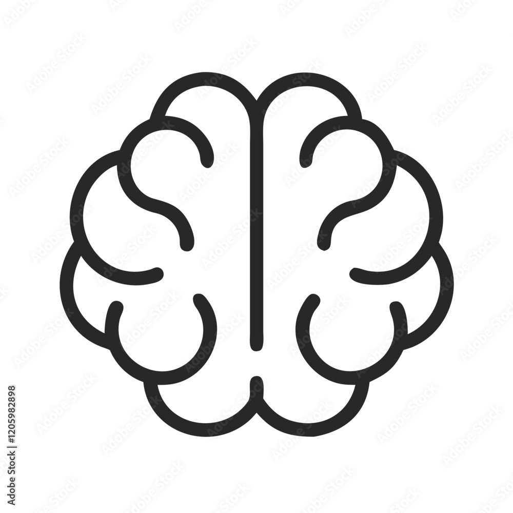 Brain outline icon in clean style Brain outline icon in clean style