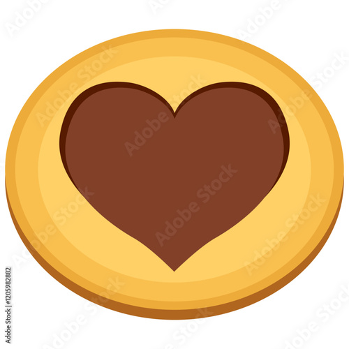 ハートとクッキーのチョコレートのイラスト素材　ベクター