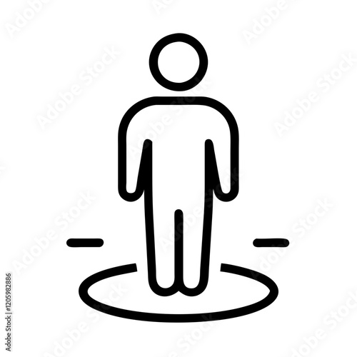 Human figure icon in circular boundary
