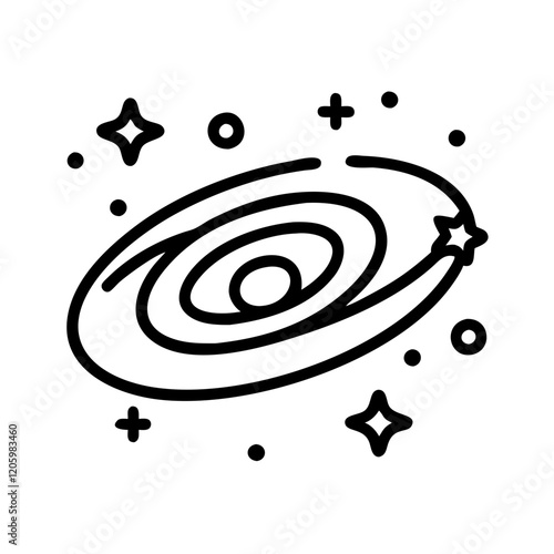 milky way icon, milky way line art - simple line art of milky way, perfect for milky way logos and icons