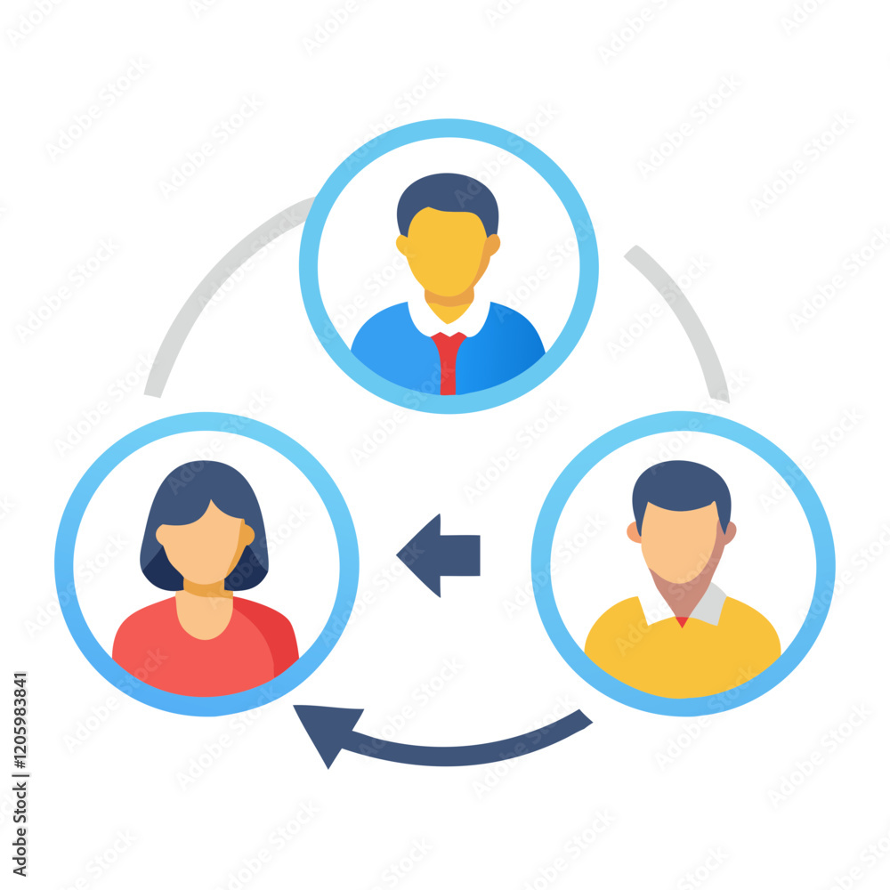 Team communication icon in colorful design Team communication icon in colorful design