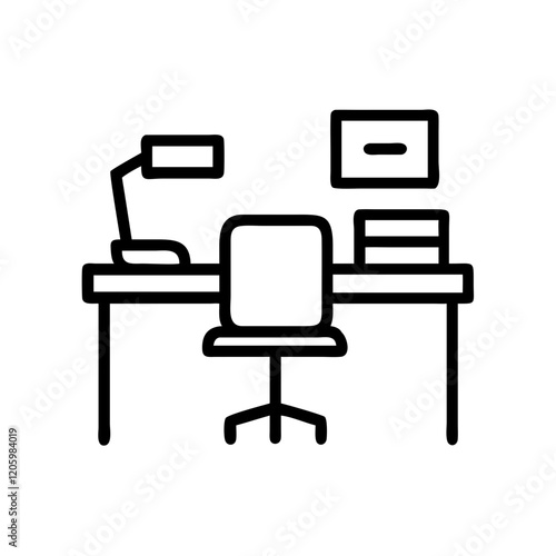 Wallpaper Mural Workspace desk icon in minimal style Torontodigital.ca