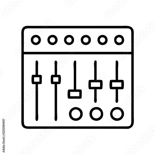 mixing console icon, mixing console line art - simple line art of mixing console, perfect for mixing console logos and icons