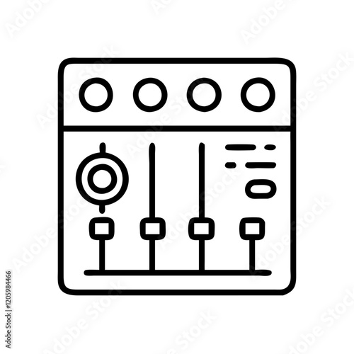 mixing console icon, mixing console line art - simple line art of mixing console, perfect for mixing console logos and icons