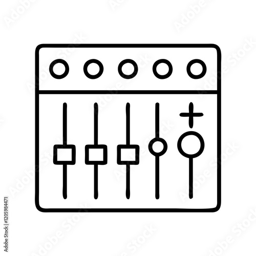 mixing console icon, mixing console line art - simple line art of mixing console, perfect for mixing console logos and icons