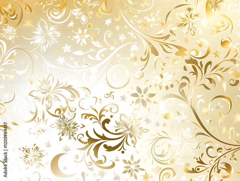 Elegant Gold Floral Design Pattern Background Elegant Gold Floral Design Pattern Background