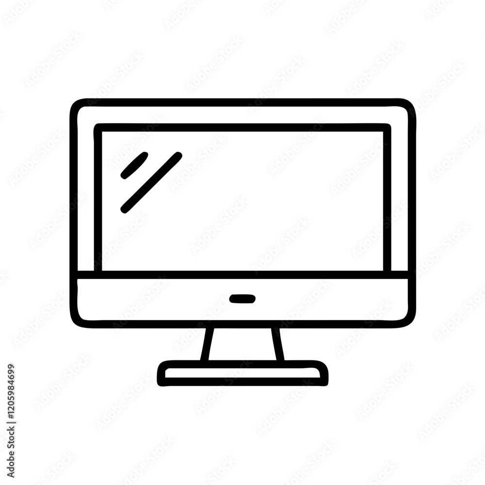 monitor icon, monitor line art - simple line art of monitor, perfect for monitor logos and icons monitor icon, monitor line art - simple line art of monitor, perfect for monitor logos and icons