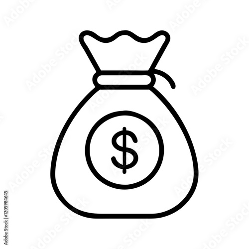 money bag icon, money bag line art - simple line art of money bag, perfect for money bag logos and icons