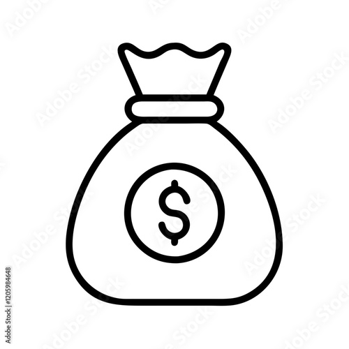money bag icon, money bag line art - simple line art of money bag, perfect for money bag logos and icons