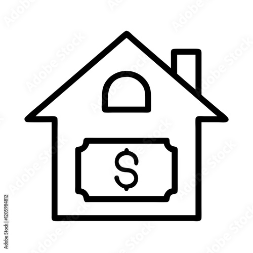 monopoly house icon, monopoly house line art - simple line art of monopoly house, perfect for monopoly house logos and icons