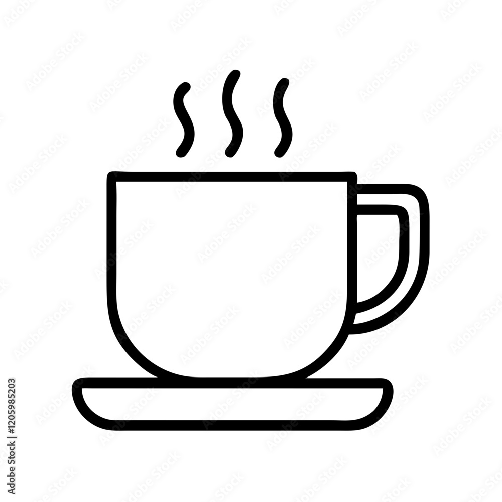 morning coffee icon, morning coffee line art - simple line art of morning coffee, perfect for morning coffee logos and icons morning coffee icon, morning coffee line art - simple line art of morning coffee, perfect for morning coffee logos and icons