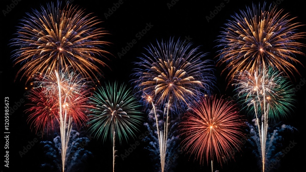 Fireworks on a black background Fireworks on a black background
