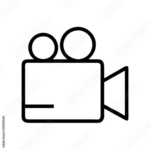 movie camera icon, movie camera line art - simple line art of movie camera, perfect for movie camera logos and icons