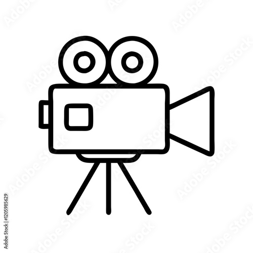 movie camera icon, movie camera line art - simple line art of movie camera, perfect for movie camera logos and icons