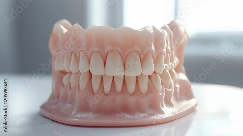 Wallpaper Mural Closeup of teeth model on a white table, made in a dental laboratory by a professional master. Torontodigital.ca