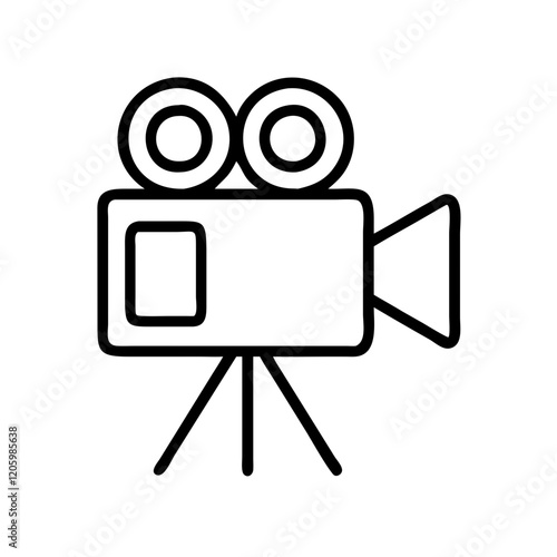 movie camera icon, movie camera line art - simple line art of movie camera, perfect for movie camera logos and icons