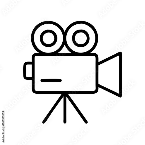 movie camera icon, movie camera line art - simple line art of movie camera, perfect for movie camera logos and icons