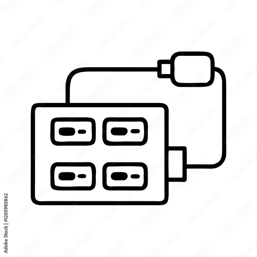 multi port charger icon, multi port charger line art - simple line art of multi port charger, perfect for multi port charger logos and icons multi port charger icon, multi port charger line art - simple line art of multi port charger, perfect for multi port charger logos and icons