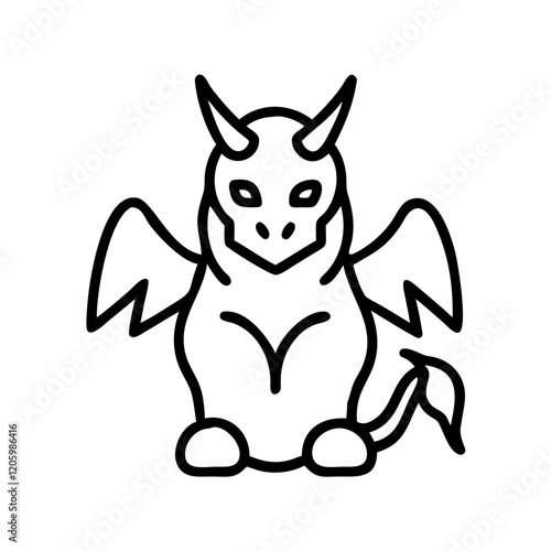 Wallpaper Mural mythical creature icon, mythical creature line art - simple line art of mythical creature, perfect for mythical creature logos and icons Torontodigital.ca